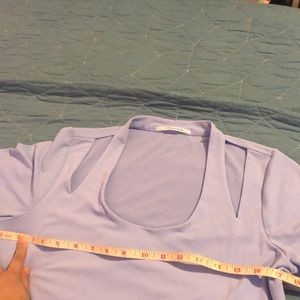 Tahari Short Sleeve Periwinkle Top Small